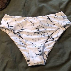 Marble high waisted swim bottoms